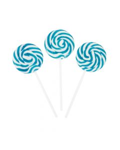 Light Blue Swirl Lollipops