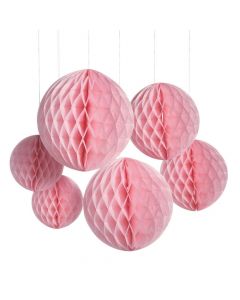 Light Pink Hanging Honeycomb Decorations