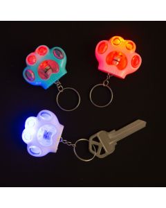 Light-Up Paw Keychains - 12 Pc.