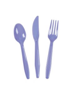 Lilac High Count Plastic Cutlery Sets