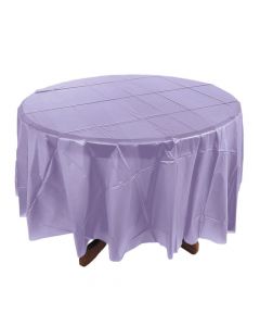 Lilac Round Plastic Tablecloth