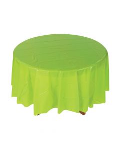 Lime Green Round Plastic Tablecloth