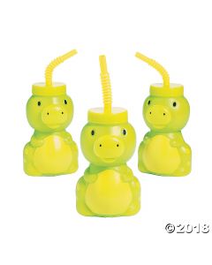 Little Dino Cups with Straws