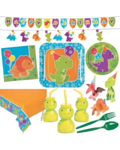 Little Dino Party Tableware Kit for 24 Guests