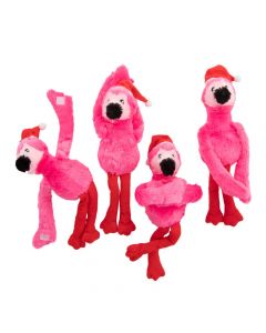 Long Arm Santa Hat Stuffed Flamingos