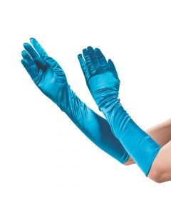 Long Blue Ice Princess Gloves