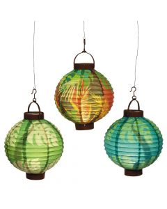 Luau Leaf Light-Up Hanging Paper Lanterns