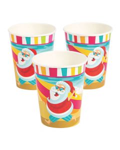Luau Santa Paper Cups