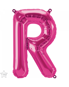 Magenta Letter R Air Filled 41cm Foil Balloon