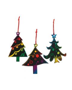 Magic Color Scratch Christmas Tree Ornaments