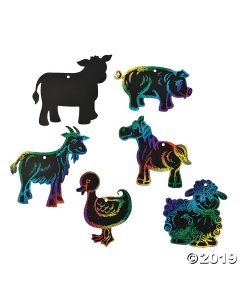 Magic Color Scratch Farm Animal Ornaments