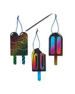 Magic Color Scratch Frozen Treat Ornaments – 24 Pc.