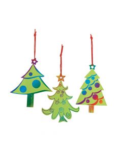Magic Color Scratch Green Christmas Tree Ornaments