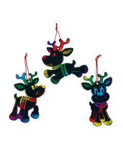 Magic Color Scratch Reindeer Christmas Ornaments