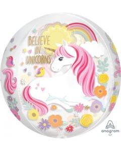 Magical Unicorn Clear Orbz Foil Balloon