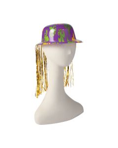 Mardi Gras Derby Hats with Tinsel