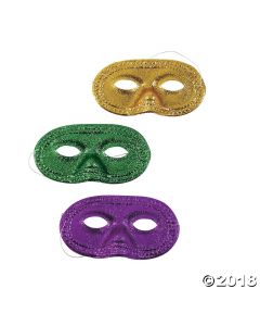 Mardi Gras Glitter Half Masks