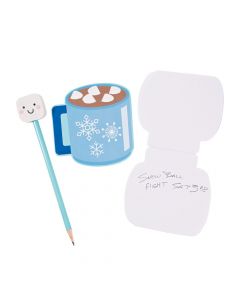 Marshmallow and Hot Cocoa Notepads with Pencils
