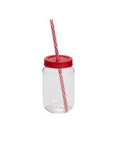 Mason Jar Cups with Lid and Straw
