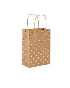 Medium Gold Foil Dot Kraft Paper Bags