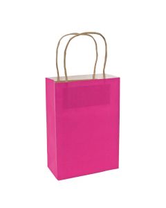 Medium Hot Pink Kraft Paper Bags