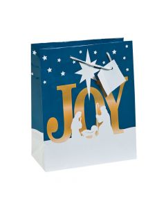 Medium Joy Nativity Gift Bags with Tags