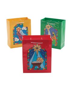 Medium Nativity Stained Glass Gift Bags