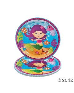 Mermaid Party Paper Dinner Plates