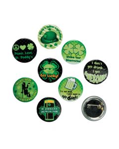 Metal St. Patrick’s Day Glow-in-the-Dark Party Buttons