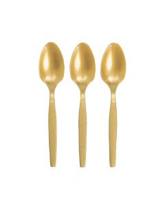 Metallic Gold Plastic Spoons