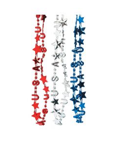 Metallic Patriotic USA Bead Necklaces