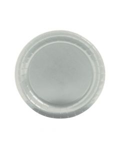 Metallic Silver Round Paper Dinner Plates