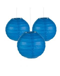 Mini Blue Hanging Paper Lanterns