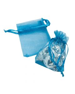 Mini Blue Organza Bags
