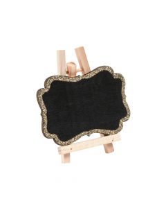 Mini Gold Glitter Trim Chalkboards with Easel