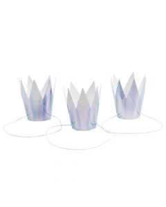 Mini Iridescent Party Crown Hats