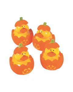 Mini Jack-O'-Lantern Rubber Duckies