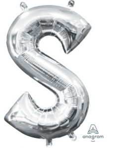 Mini Letter S Silver Foil Balloon