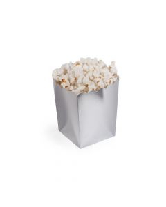 Mini Metallic Silver Popcorn Boxes