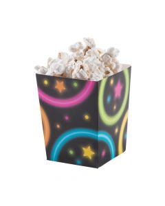 Mini Neon Glow Party Popcorn Boxes