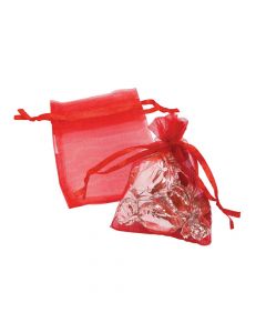 Mini Red Organza Drawstring Treat Bags