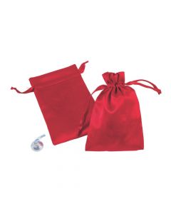 Mini Red Satin Drawstring Bags
