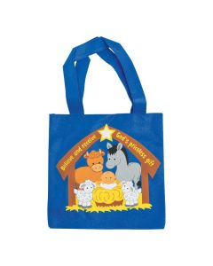 Mini Religious Nativity Animals with Baby Jesus Tote Bags