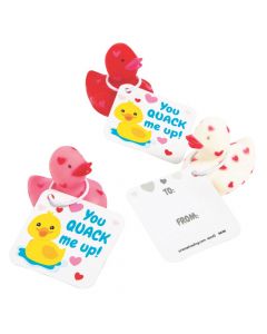 Mini Rubber Duckies with Valentine's Day Cards