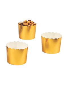Mini Scalloped Gold Snack Containers
