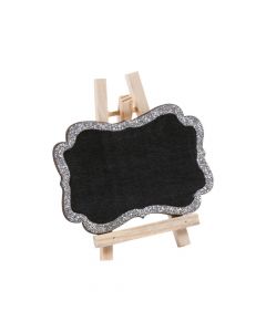 Mini Silver Glitter Trim Chalkboards with Easel