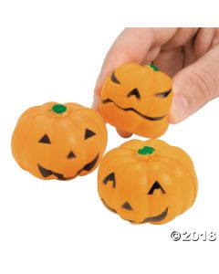 Mini Squeeze Jack-O-Lantern Stress Toys