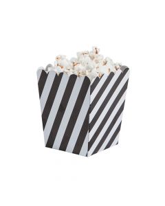 Mini Striped Black and White Popcorn Boxes
