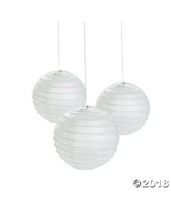 Mini White Hanging Paper Lanterns