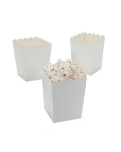 Mini White Popcorn Boxes